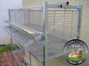 Bateria de 4 Gaiolas para Codornão Codorna Gigante para 120 aves 